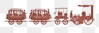 Vintage steam train png sticker on transparent background.   Remastered by rawpixel