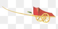 Red chariot png vintage sticker, transparent background.  Remastered by rawpixel