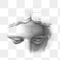 Apollo Belvidere png, Greek statue sketch on transparent background.   Remastered by rawpixel