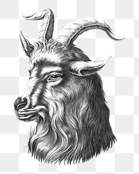 Goat head png animal sticker, transparent background. Remixed by rawpixel.