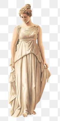 Greek woman statue png sticker on transparent background.  Remastered by rawpixel