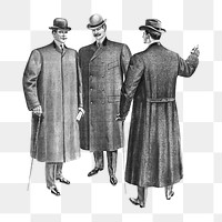 Gentlemen's fashion png, Fall styles illustration on transparent background.   Remastered by rawpixel