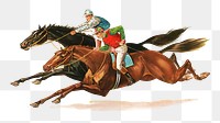 Vintage horse riders png sticker, sports on transparent background.  Remastered by rawpixel