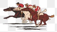 Vintage horse racing png on transparent background.  Remastered by rawpixel