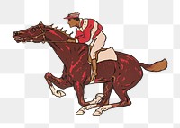 Vintage horse racing png on transparent background.  Remastered by rawpixel