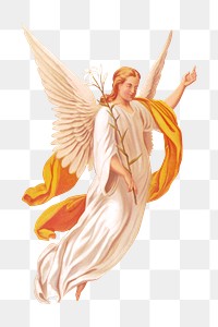 The Annunciation's angel png sticker on transparent background.  Remastered by rawpixel