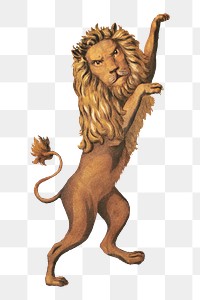 Henry Schile's png lion statue on transparent background.  Remastered by rawpixel