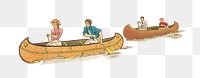 People png canoeing in a lake on transparent background.  Remastered by rawpixel