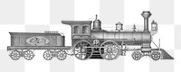 Railroad engine png sticker, vintage train on transparent background.  Remastered by rawpixel