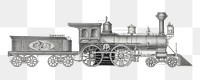 Railroad engine png sticker, vintage train on transparent background.   Remastered by rawpixel