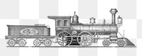 Railroad engine png sticker, vintage train on transparent background.  Remastered by rawpixel