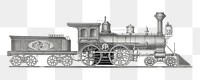 Railroad engine png sticker, vintage train on transparent background.   Remastered by rawpixel