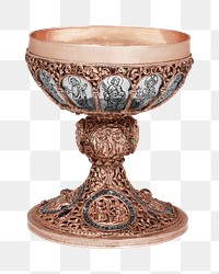 Copper chalice png goblet sticker, transparent background.    Remastered by rawpixel