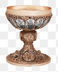 Copper chalice png goblet sticker, transparent background.    Remastered by rawpixel