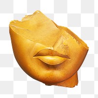 Face sculpture png statue sticker, transparent background.    Remastered by rawpixel