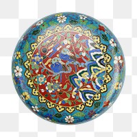 Cloisonn&eacute; box png metal work sticker, transparent background.    Remastered by rawpixel