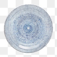 PNG blue porcelain plate sticker transparent background.    Remastered by rawpixel