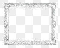 Picture frame png vintage silver sticker, transparent background. Remixed by rawpixel.