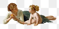 William-Adolphe Bouguereau's png Temptation on transparent background.    Remastered by rawpixel