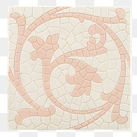 White mosaic tile png sticker, transparent background.    Remastered by rawpixel