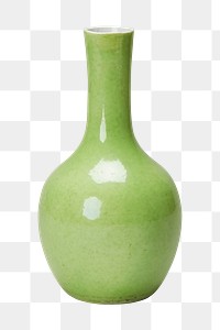 Green vase png object sticker, transparent background.    Remastered by rawpixel