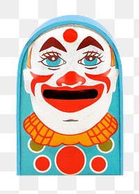 PNG clown mechanical bank sticker, transparent background.    Remastered by rawpixel