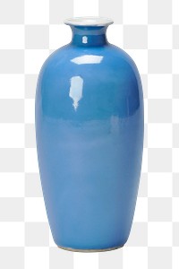 PNG blue ceramic vase sticker, transparent background.     Remastered by rawpixel