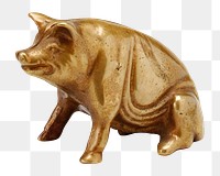 Seated Pig png sticker, still bank on transparent background.    Remastered by rawpixel