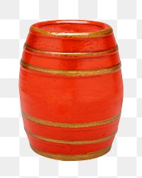 PNG red barrel bank sticker, transparent background.    Remastered by rawpixel