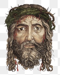 Png Head of Jesus Christ on transparent background.   Remastered by rawpixel