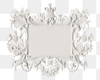 White ornamental png frame in vintage style, transparent background.   Remastered by rawpixel