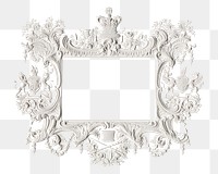 White ornamental png frame in vintage style, transparent background.   Remastered by rawpixel