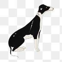 Vintage dog png sticker, animal on transparent background.  Remastered by rawpixel