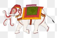 Elephant png of the Hymn of the Immortal Devotee on transparent background.    Remastered by rawpixel