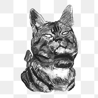 Cat drawing png animal sticker, transparent background. Remixed by rawpixel.