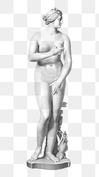 Nude Greek woman png marble statue on transparent background.   Remastered by rawpixel