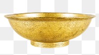 Gold bowl png divination sticker, transparent background.   Remastered by rawpixel