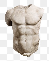 Png Torso of an Athlete sculpture on transparent background.   Remastered by rawpixel