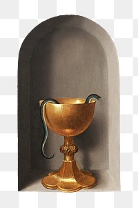 Chalice png snake inside sticker, transparent background.    Remastered by rawpixel