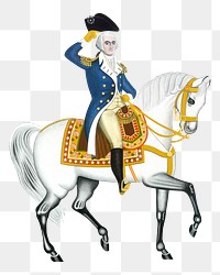 General Washington png on a White Charger on transparent background.    Remastered by rawpixel