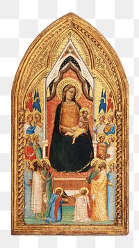 Png Madonna and Child with Saints and Angels on transparent background.   Remastered by rawpixel