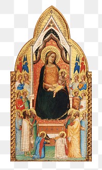 Png Madonna and Child with Saints and Angels on transparent background.  Remastered by rawpixel