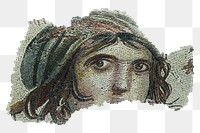 "The Gypsy Girl" png mosaic of Zeugma on transparent background.   Remastered by rawpixel