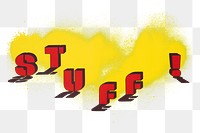 Stuff word png typography sticker, transparent background.  Remixed by rawpixel.