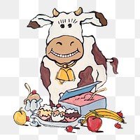 Dairy Pride ice cream png sticker, nothing less than Bessie's best, transparent background.  Remixed by rawpixel.