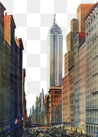 Fifth Avenue png sticker, New York buildings  on transparent background.   Remixed by rawpixel.