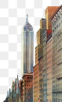 Fifth Avenue png sticker, New York buildings  on transparent background.   Remixed by rawpixel.