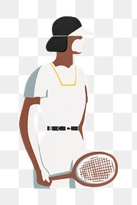 Female tennis player png sport sticker, transparent background.  Remixed by rawpixel.