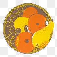 Fruit bowl png sticker, vintage illustration, transparent background.   Remixed by rawpixel.