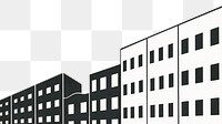 Building border png black and white architecture sticker, transparent background.  Remixed by rawpixel.